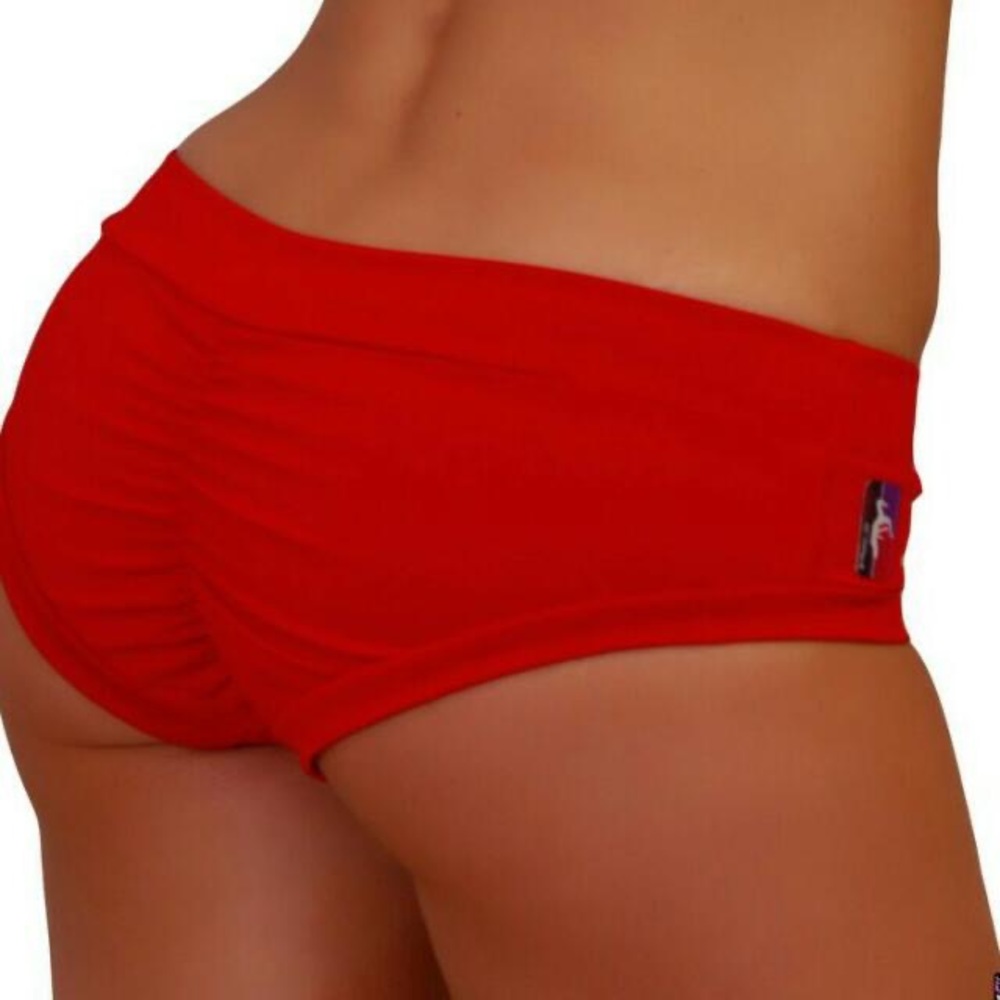BadKitty PoleFit Brazil Shorts- RED- L